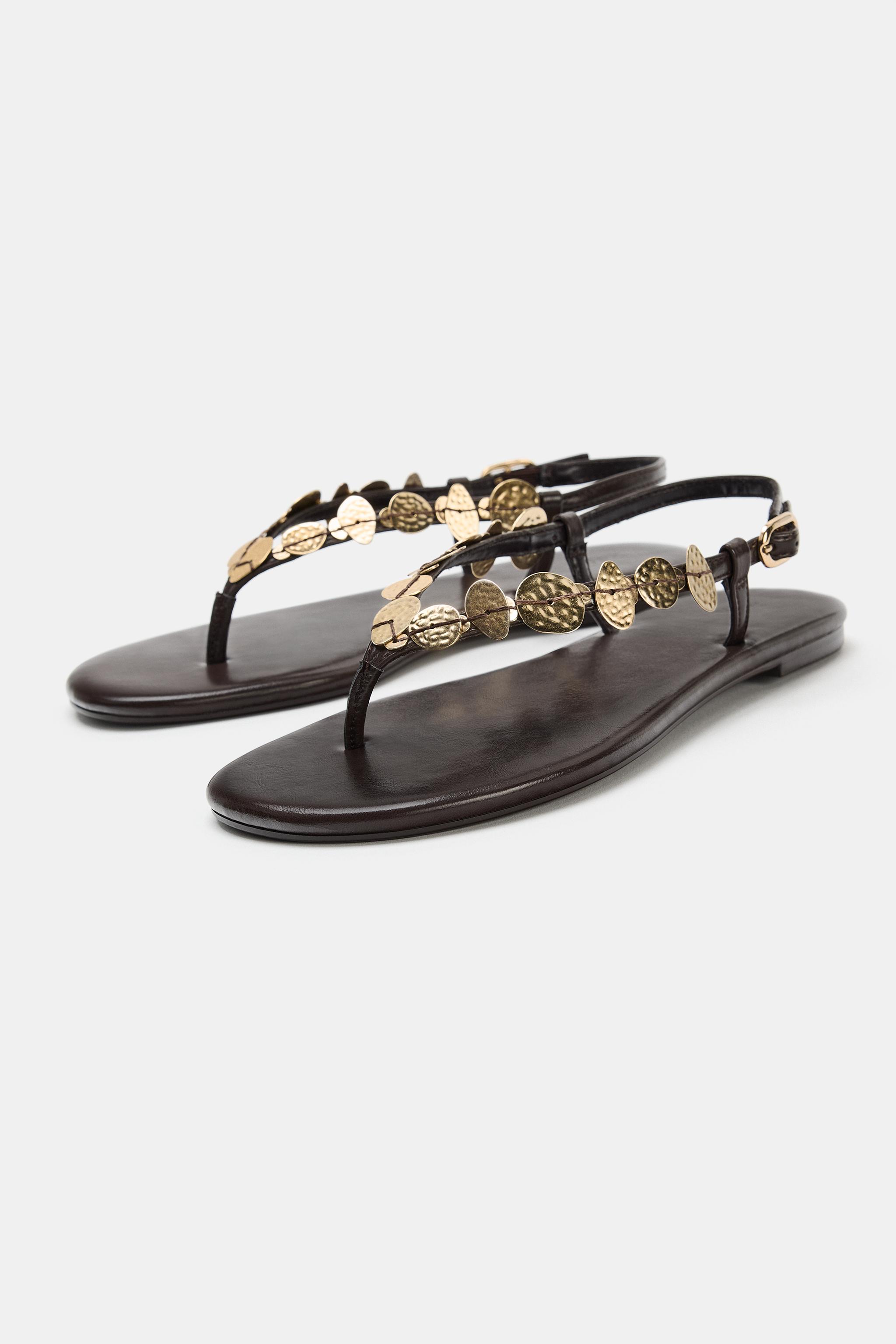Metallic Embellished Sandals