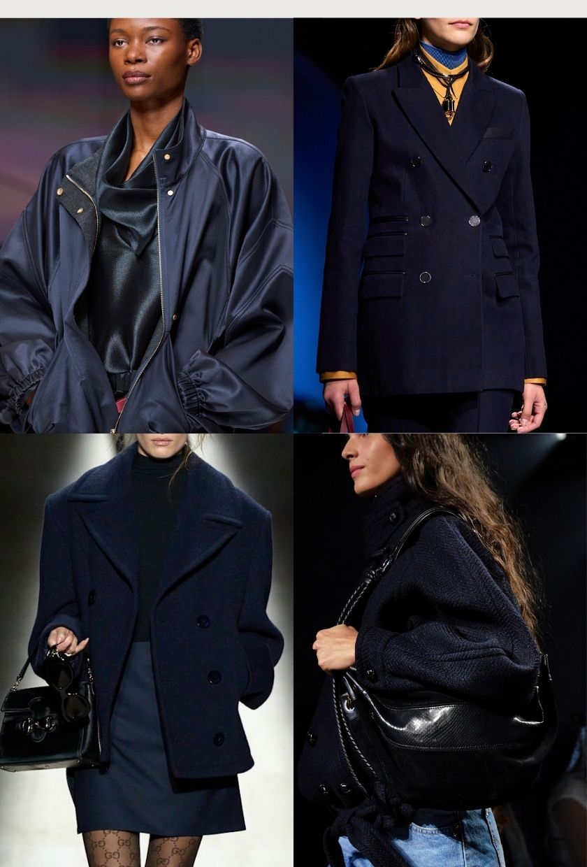 Midnight blue jackets on the Giorgio Armani, Hermès, Gucci and Isabel Marant A/W 2026 runways