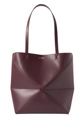 Puzzle Fold Convertible Medium Leather Tote