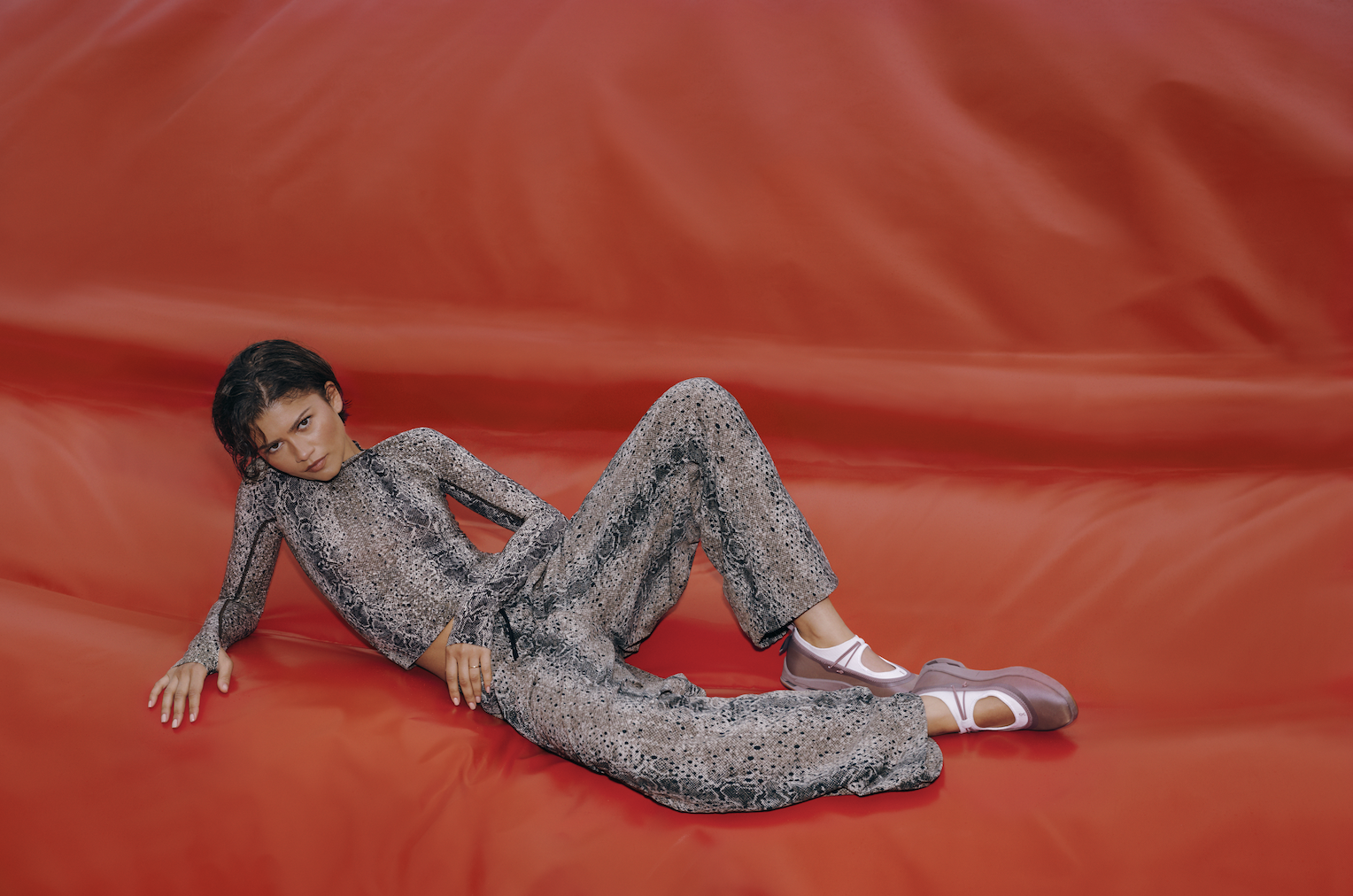 campaign photos for Zendaya's second co-created collection with On, featuring Mary Jane sneakers