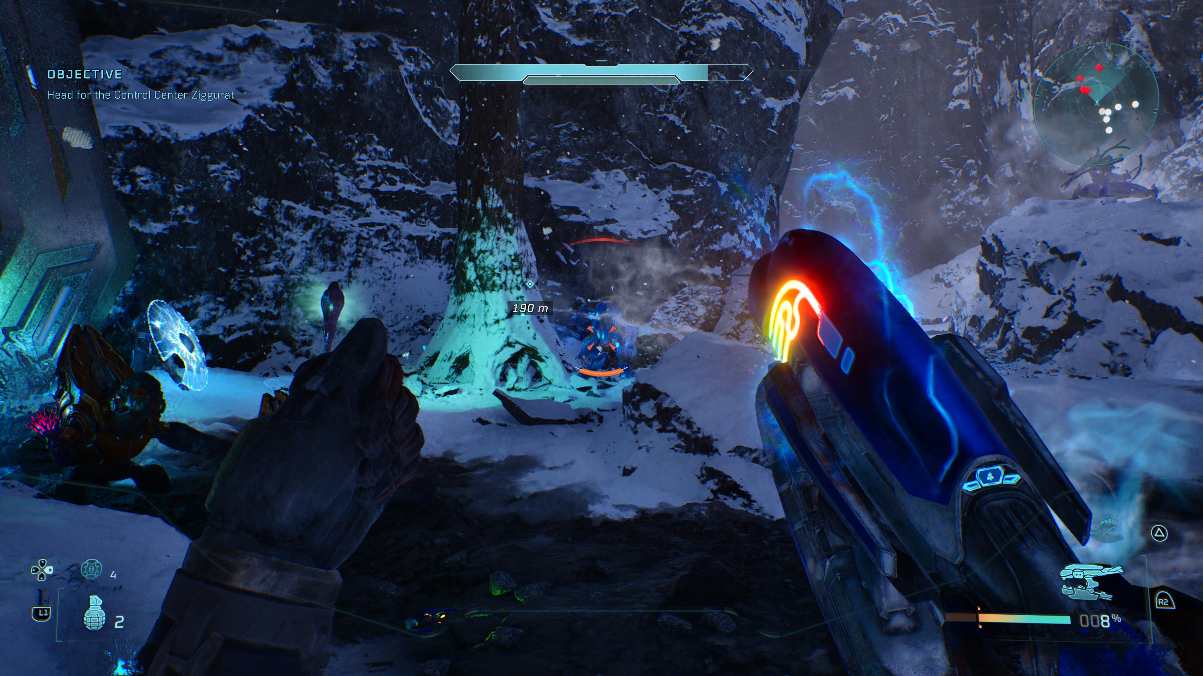 Screens of the game Halo, a sci-fi landscape