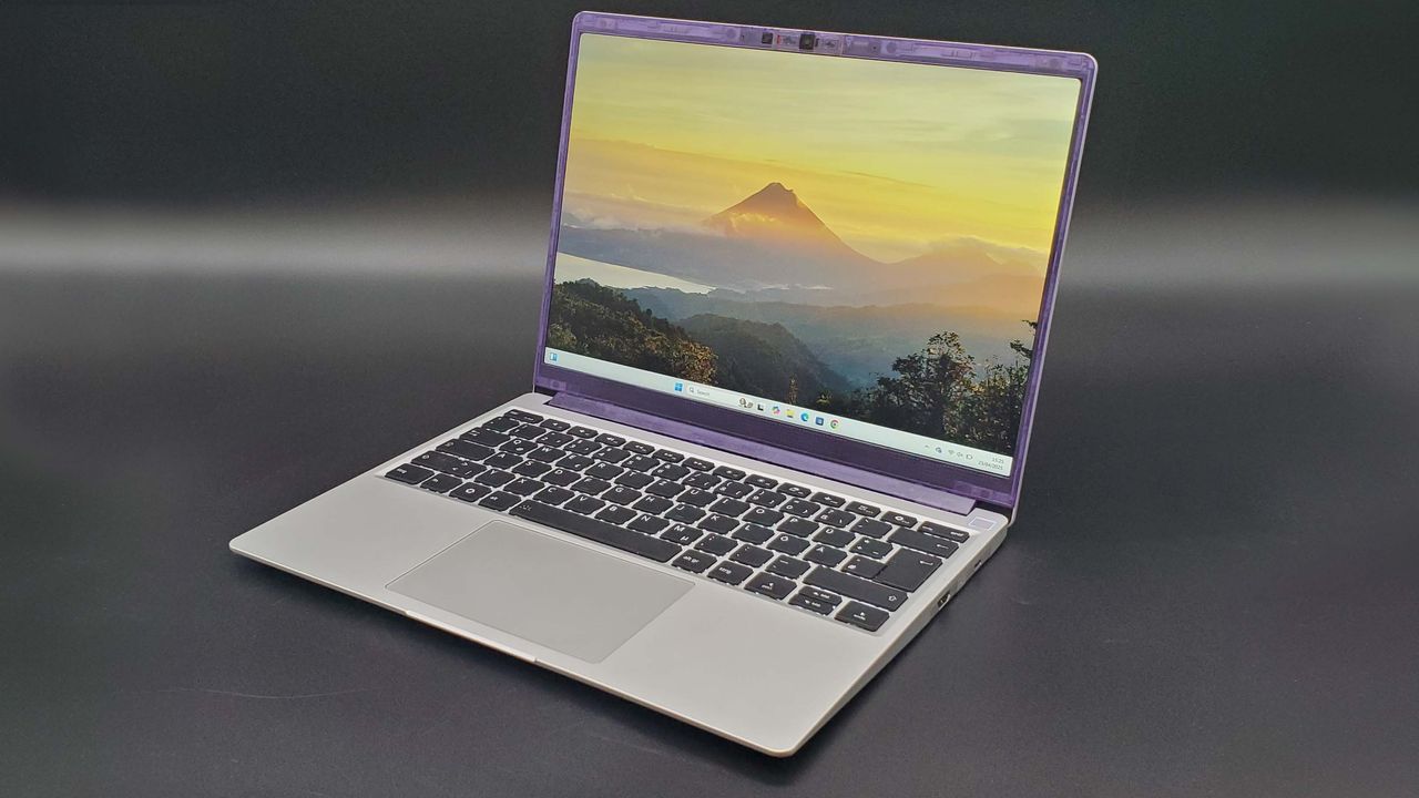 Framework 13 laptop on a dark grey background