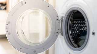 Washing machine with door open 