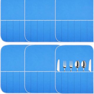 blue silver storage flatware anti tarnish bags