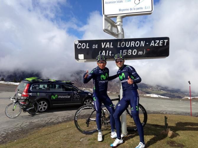 Tour de France recon atop the Val Louron-Azet for Nairo Quintana and Alejandro Valverde (Movistar)