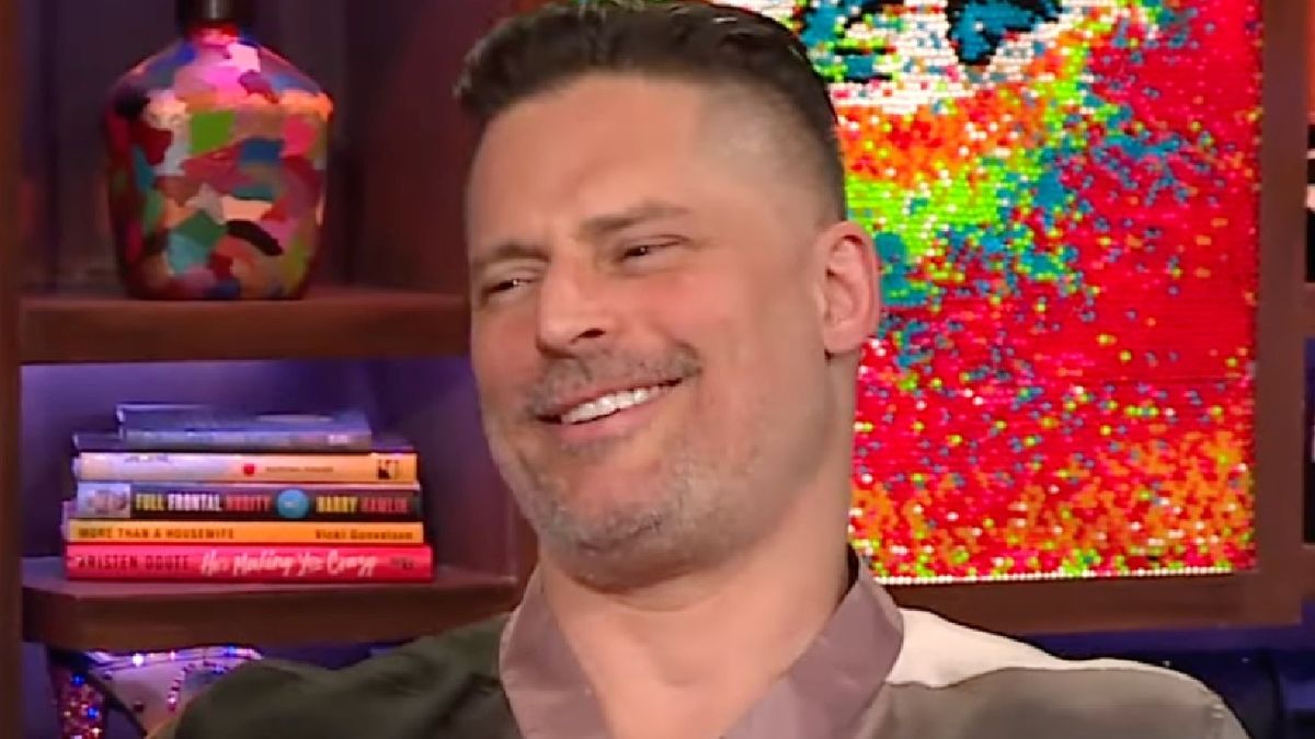 Joe Manganiello smirking on Watch What Happens Live