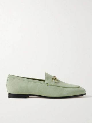 Jordaan Horsebit-Detailed Leather-Trimmed Suede Loafers