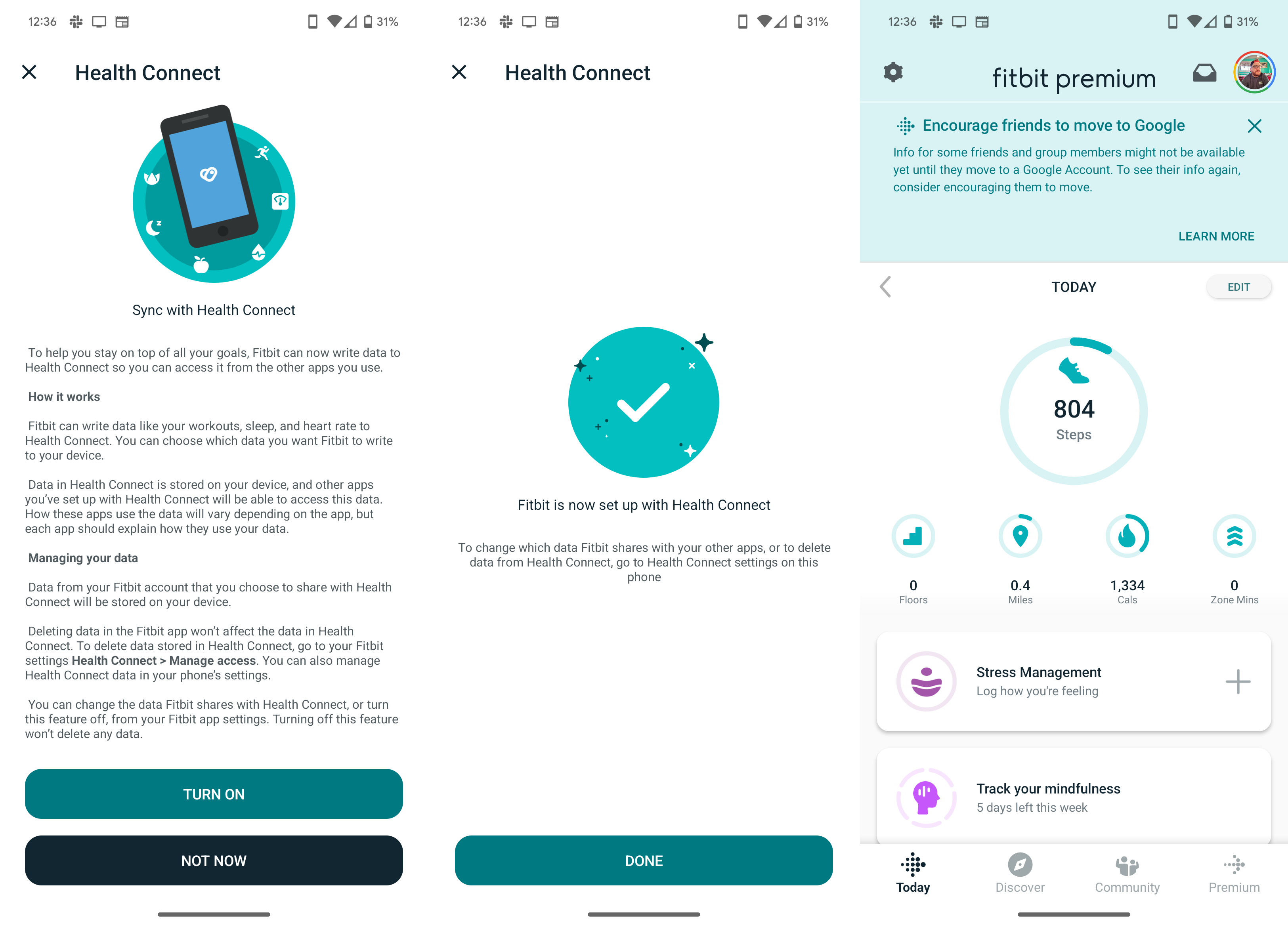 Etapas para migrar a conta Fitbit para sua conta do Google