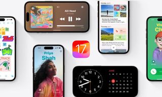A grid of iPhones running iOS 17