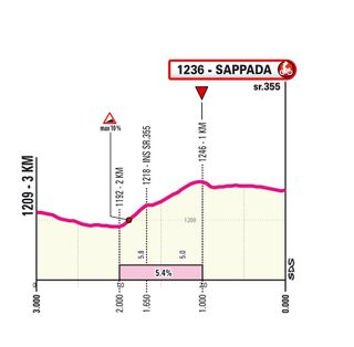Giro d'Italia stage 19 final kilometres profile