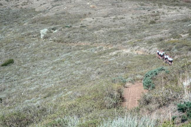 The team trains along the California coast.