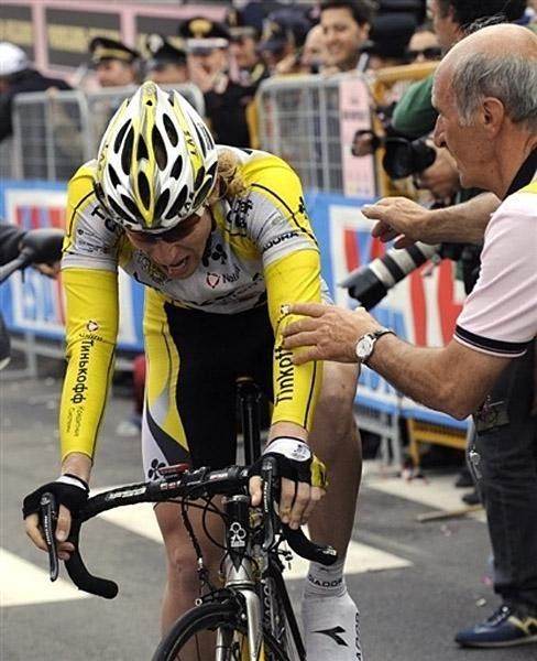Brutt in major oxygen debt after hammering out the last kilometre at a pace nobody could match.