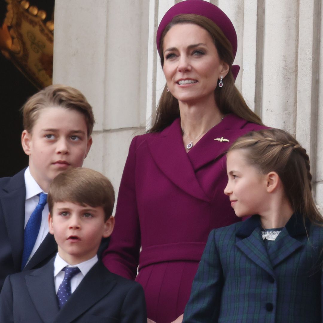 Prince George, Prince Louis, and Princess Charlotte join mom Kate Middleton on the Buckingham Palace balcony