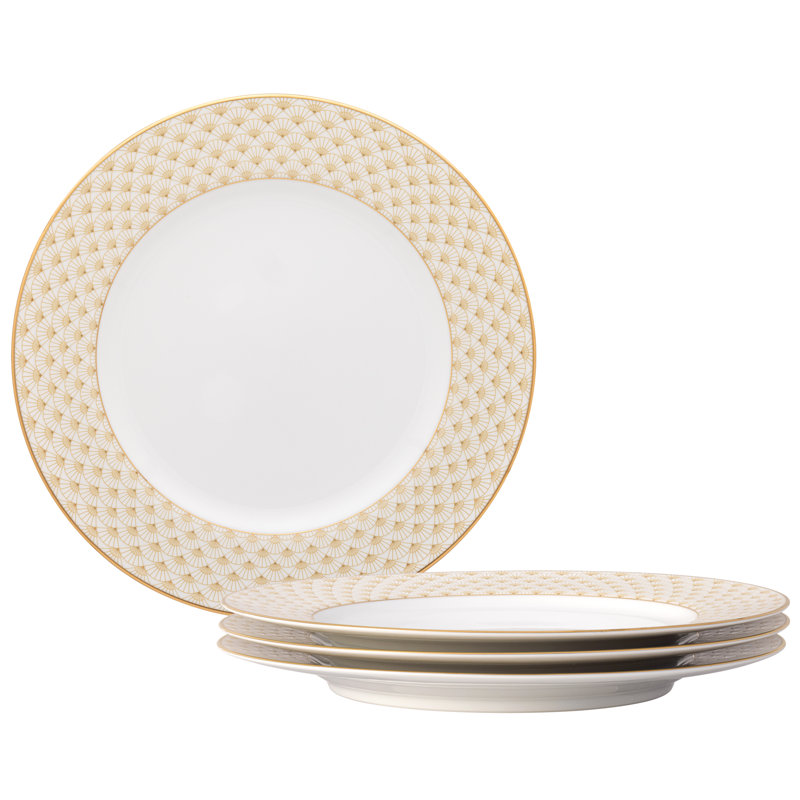 Noritake Trocadero Gold Set of 4 Dinner Plates, 10.5 In. | Wayfair