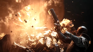 A knight blows the head off a monster with a gun in Mortal Shell 2.