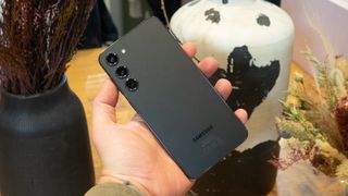 Samsung Galaxy S23 Plus hands on back black