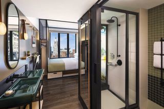 Bedroom with views at the Moxy East Village