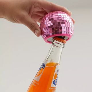 pink disco ball bottle opener