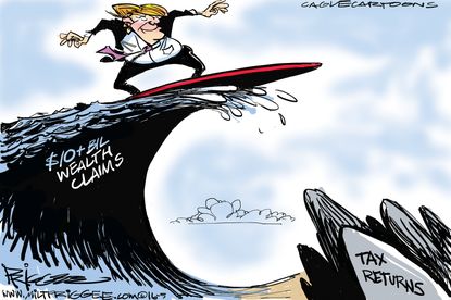 Political Cartoon U.S. trump Tax Returns 2016