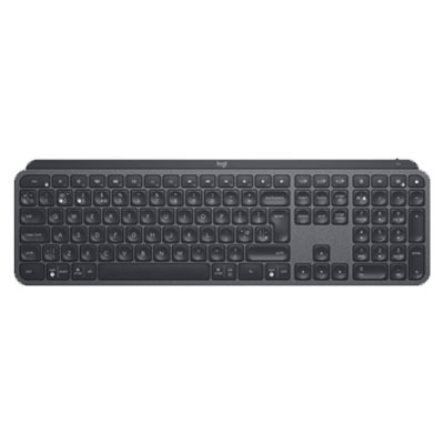 A product shot of the Logitech MX Keys keyboard