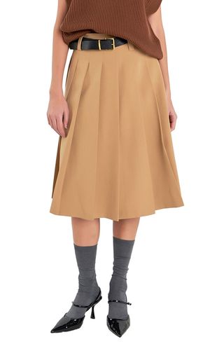 Pleated Midi Skirt