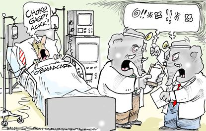 Political Cartoon U.S. GOP Health care American Health Care Act Ryancare Trumpcare