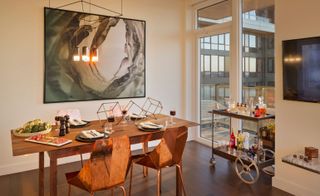 dining room interior of an apartment in The Sky residential development in New York