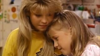Screenshot of Candace Cameron Bure and Jodie Sweetin on Full House