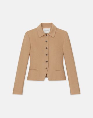 Camel Hair Tailored Cropped Jacket