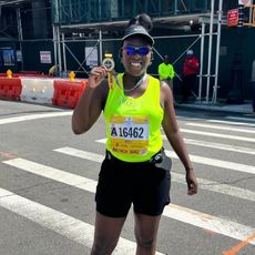 Nikki Ogunnaike running a marathon