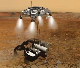 Planetary protection for both Earth and Mars will need to be satisfied before any sample return from the Red Planet. This is an artist's illustration of a possible concept for that mission