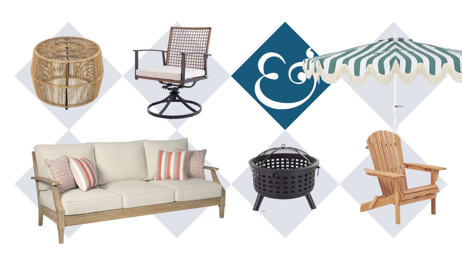 collage of amazon outdoor furniture