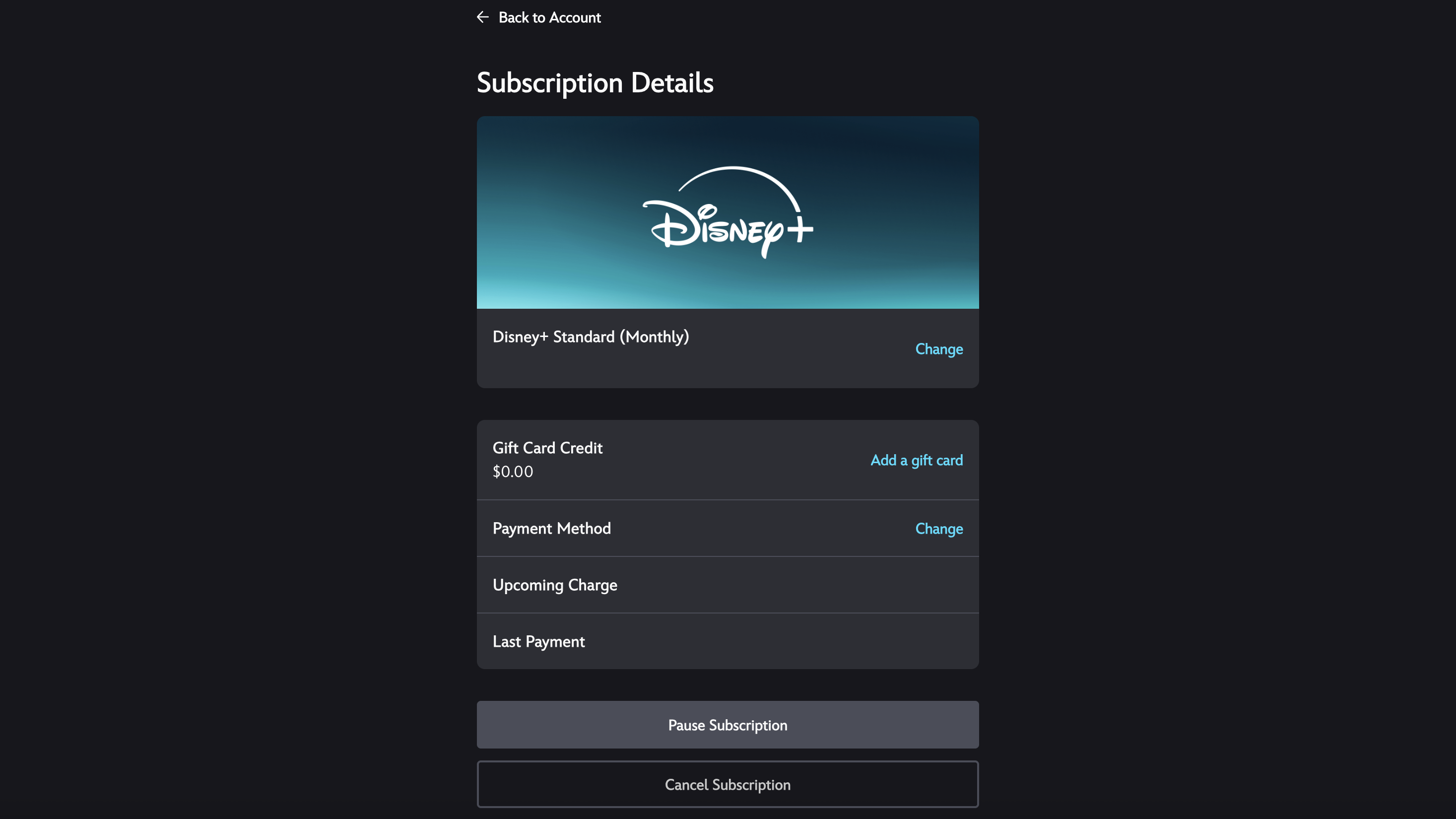 Screenshot of cancellation process for Disney Plus
