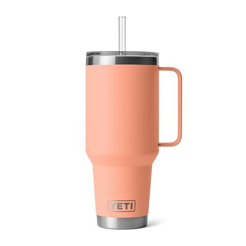 Rambler 42oz Tumbler w/Handle and Straw Lid &mdash; Lowcountry Peach