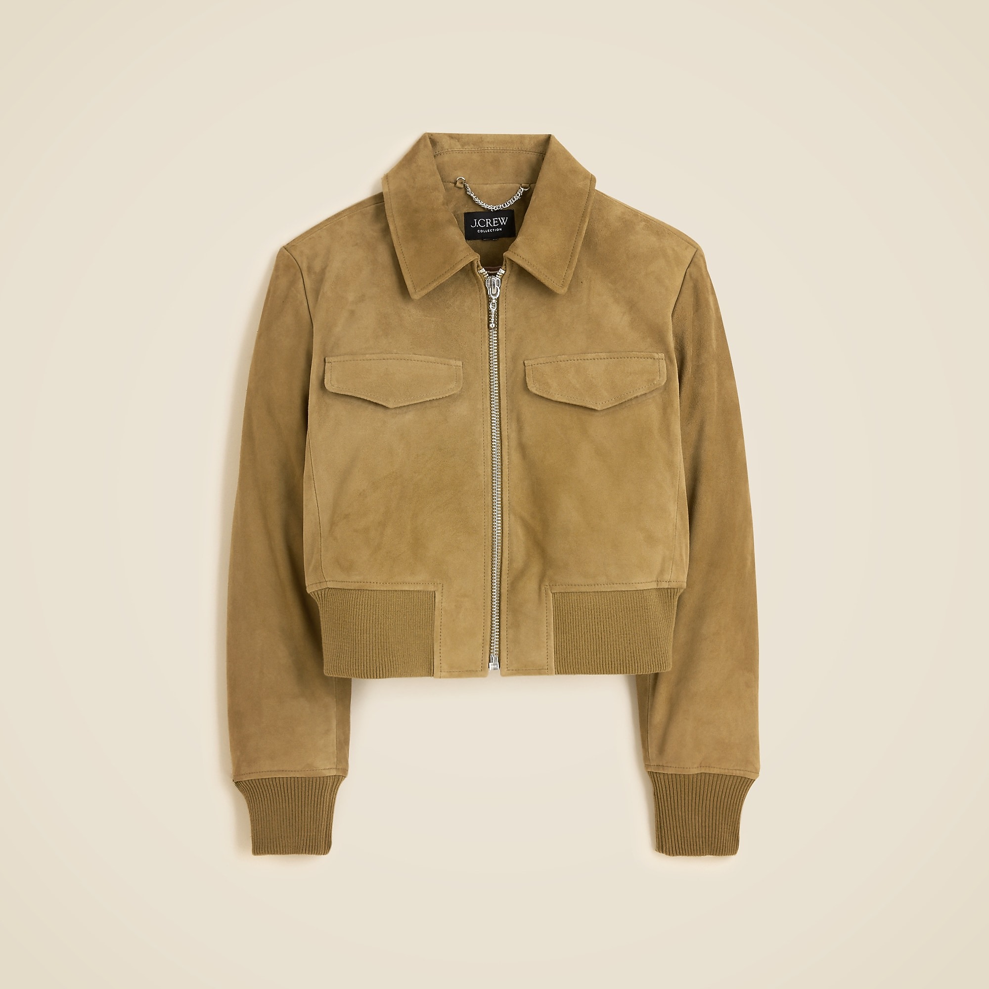 Faux Suede Bomber Jacket