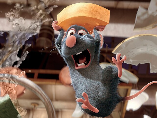 Ratatouille, a mouse carrying cheese