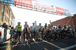 The women on the start line at the Sunny King Criterium