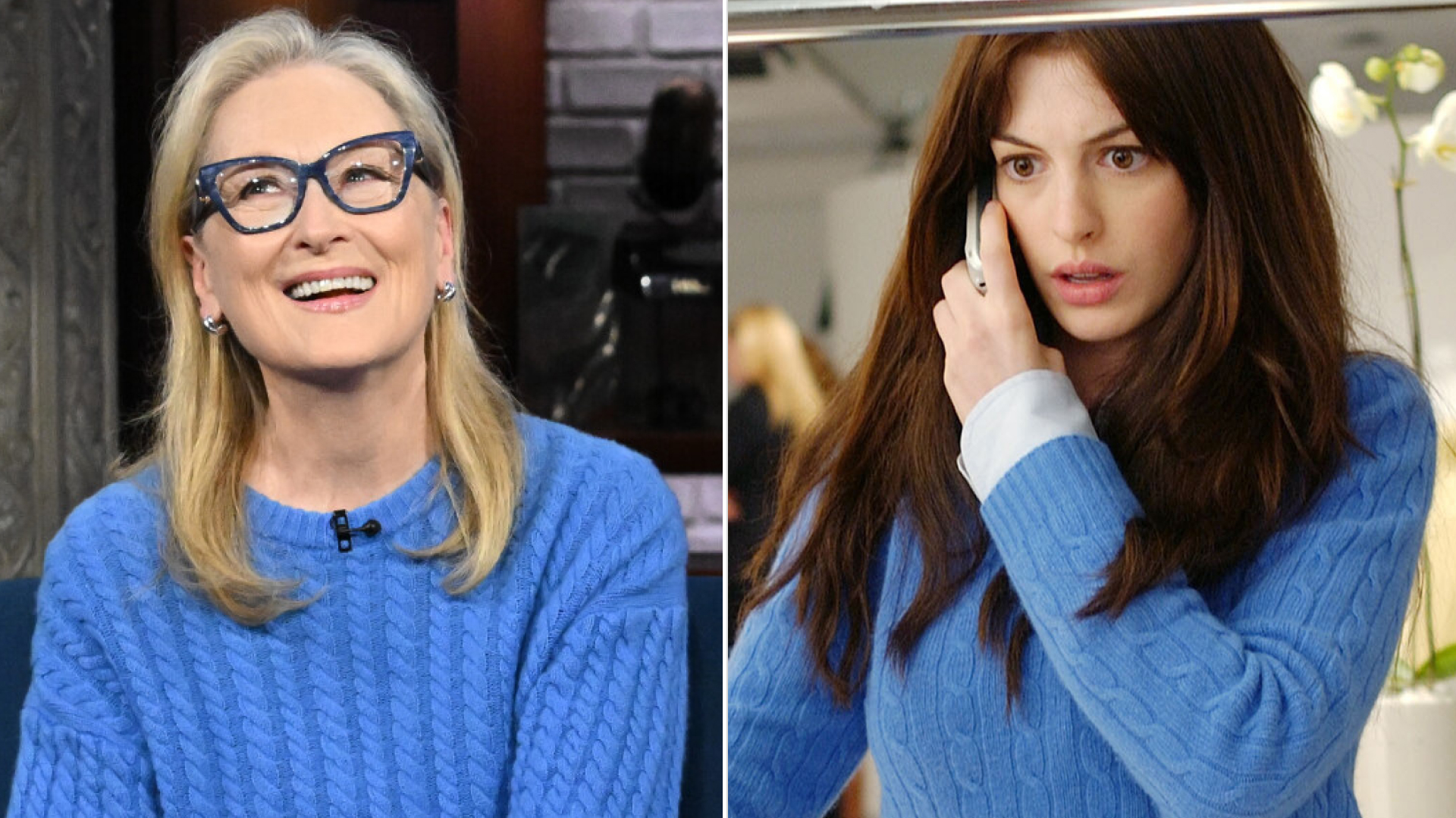 Meryl Streep wore a cerulean blue sweater on 'The Late Show With Stephen Colbert' as an homage to The Devil Wears Prada
