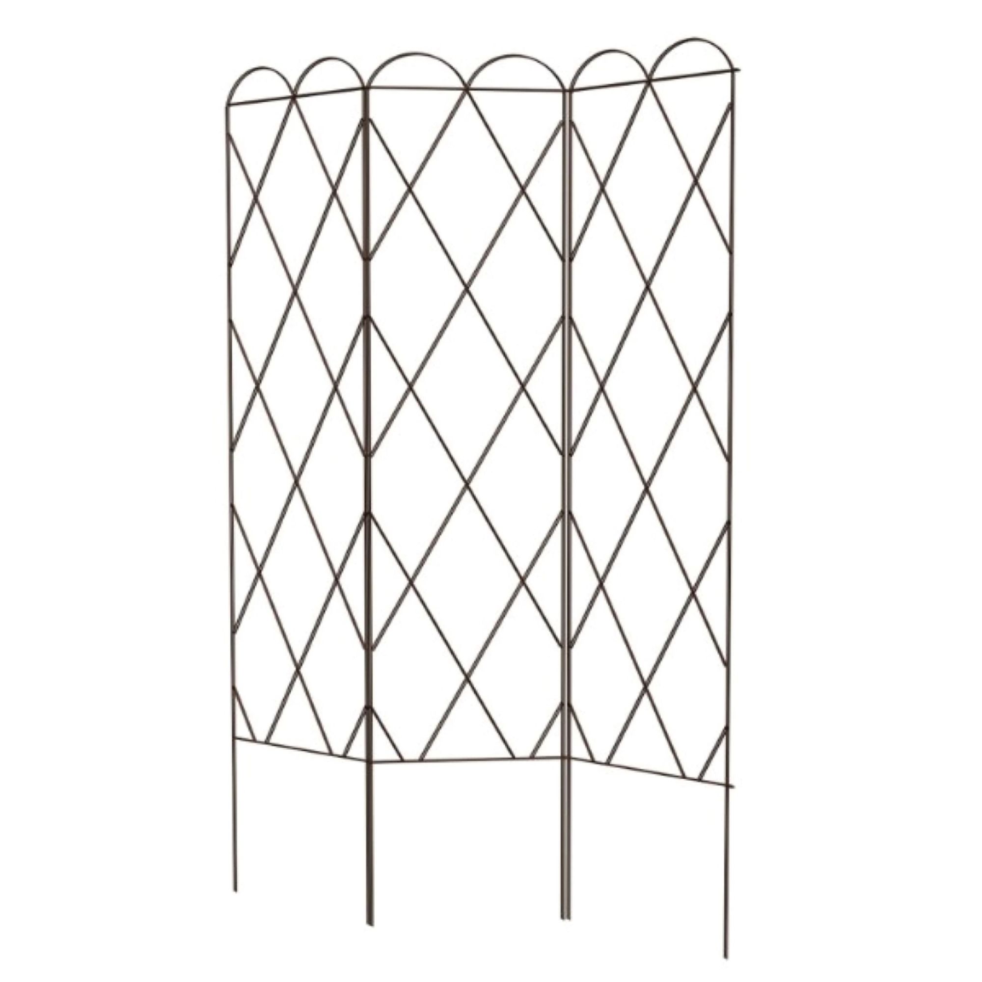 Primrose Rustic 3 Panel Expandable Pea Trellis &amp;amp; Plant Support in Rust 162cm