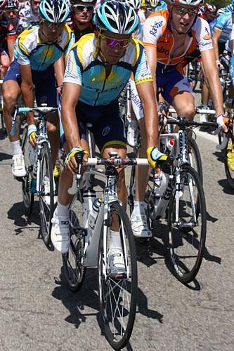 Astana's Alberto Contador was the forgotten man during the third stage.