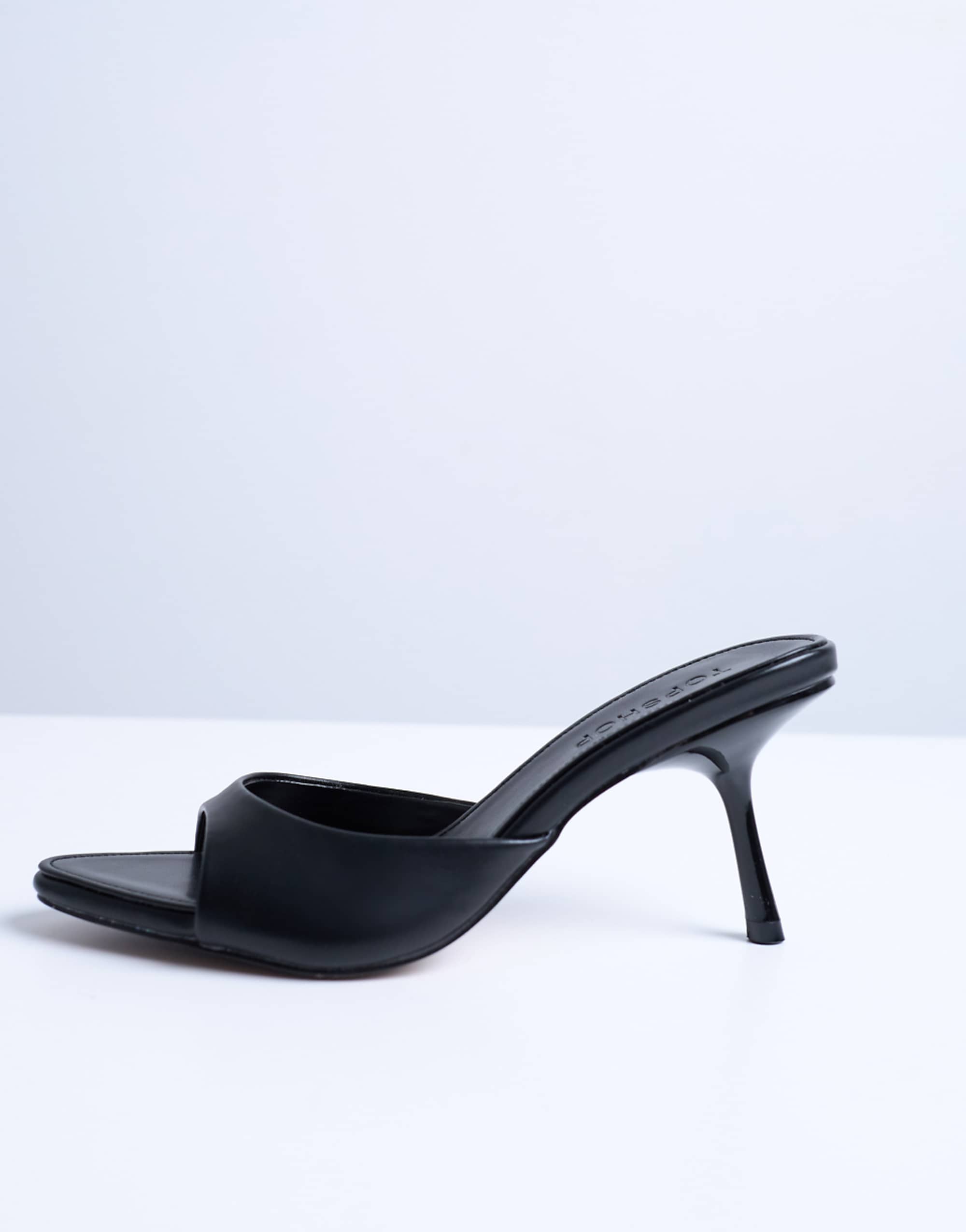 Topshop Isaac Point Toe Mules in Black
