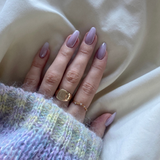 Lavender chrome nails