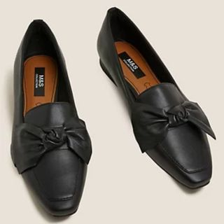 black square toe loafer