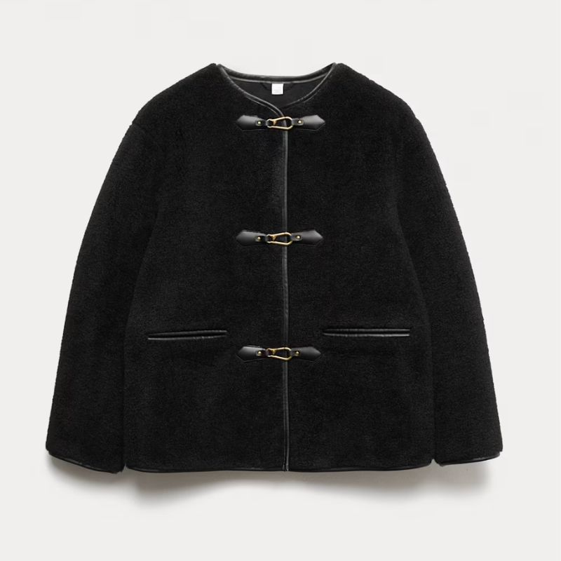 faux fur, toggle fronted coat