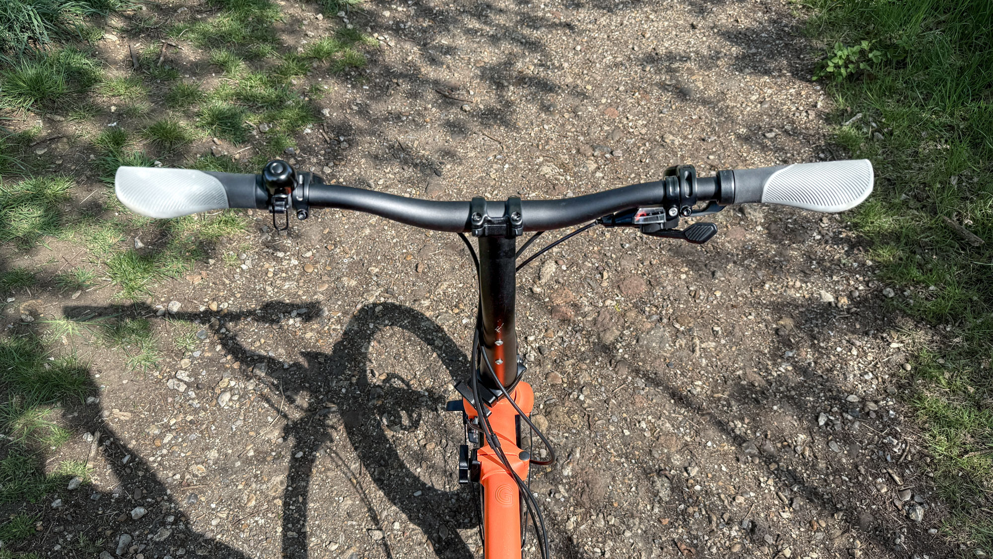 Brompton G Line folding bike in action on gravel and city streets