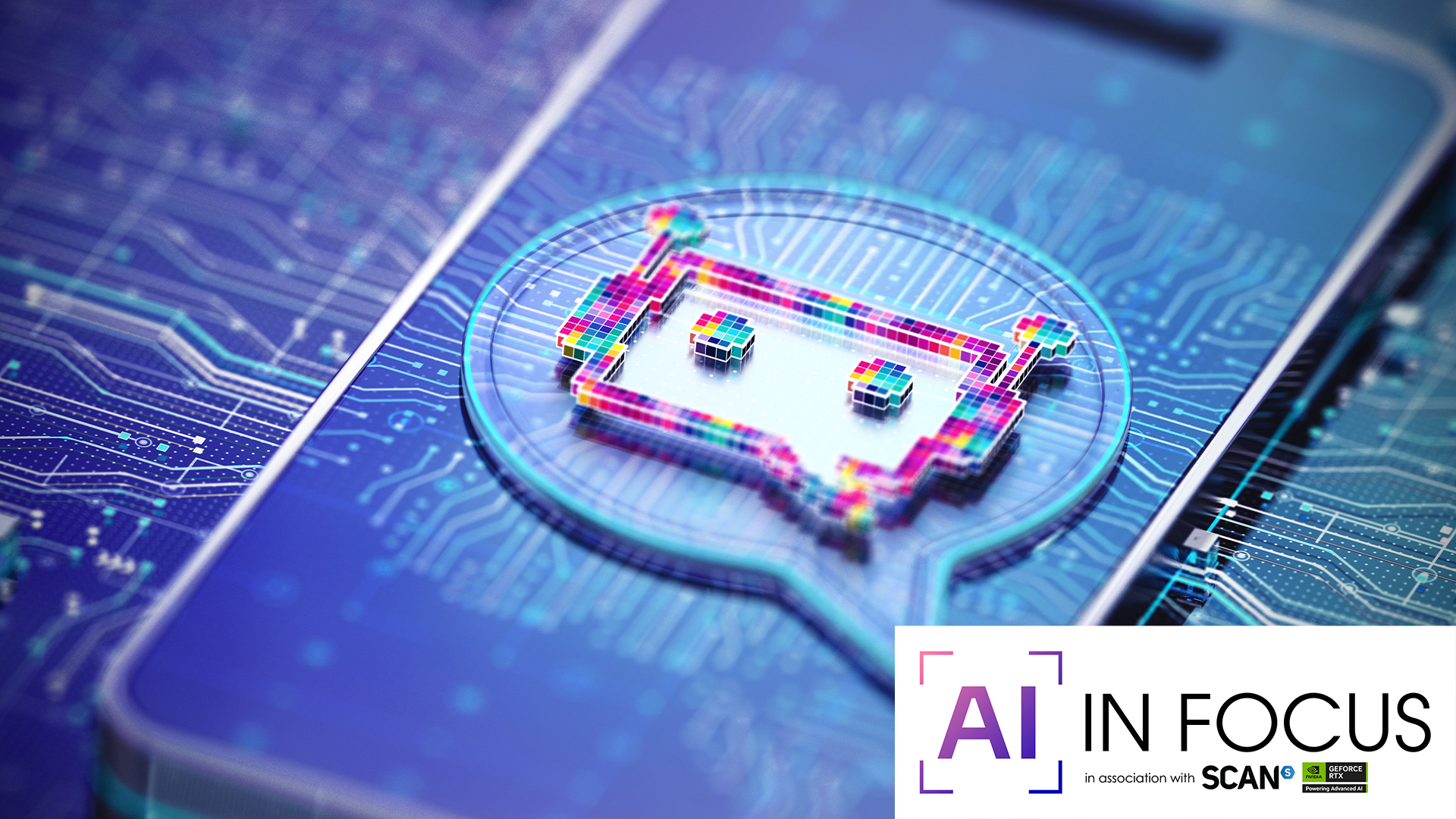 chat symbol and AI in Focus logo