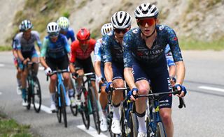 ISOLA 2000, FRANCE - JULY 19: Matteo Jorgenson of The United States and Team Visma | Lease a Bike leads the breakaway during the 111th Tour de France 2024, Stage 19 a 144.6km stage from Embrun to Isola 2000 - (2022m) / #UCIWT / on July 19, 2024 in Isola 2000, France. (Photo by Tim de Waele/Getty Images)