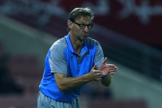 Tony Adams gives instructions to the Granada players during a La Liga match against Celta Vigo in April 2017.