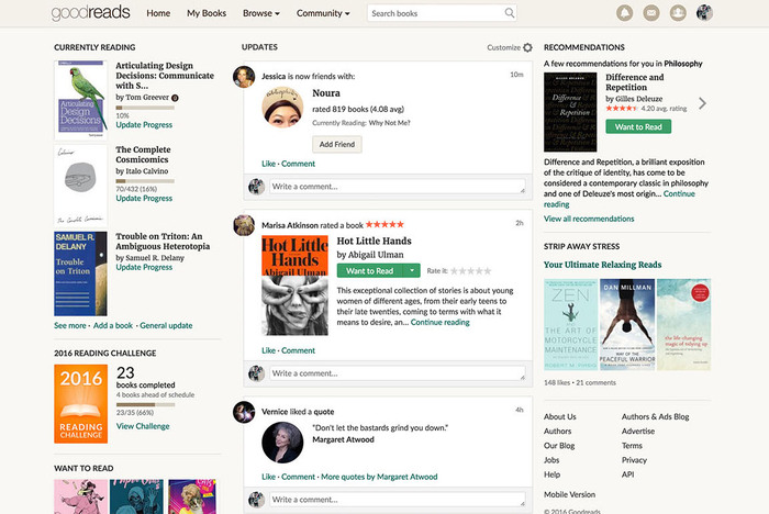 Goodreads UI