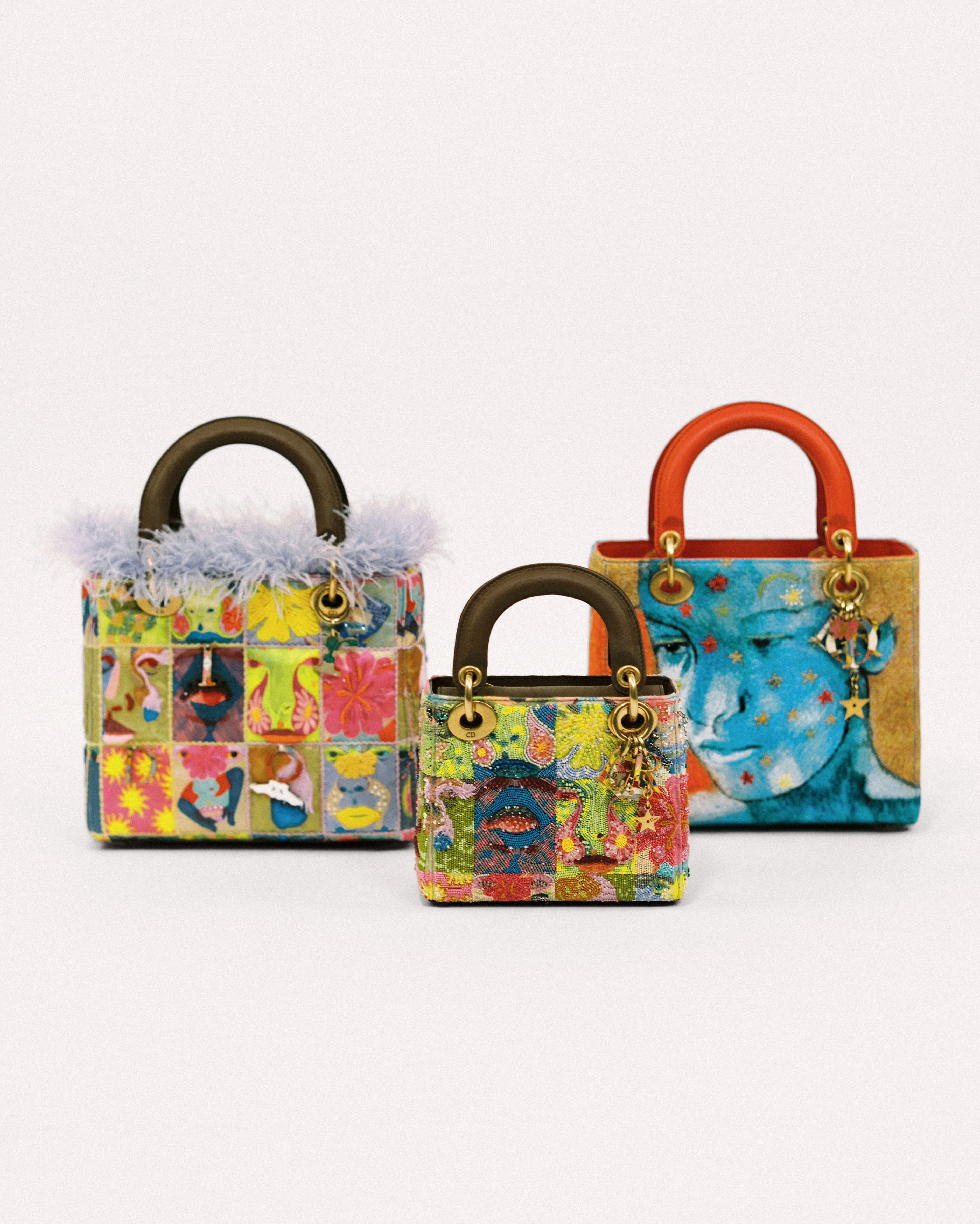 three painted lady dior art bags
